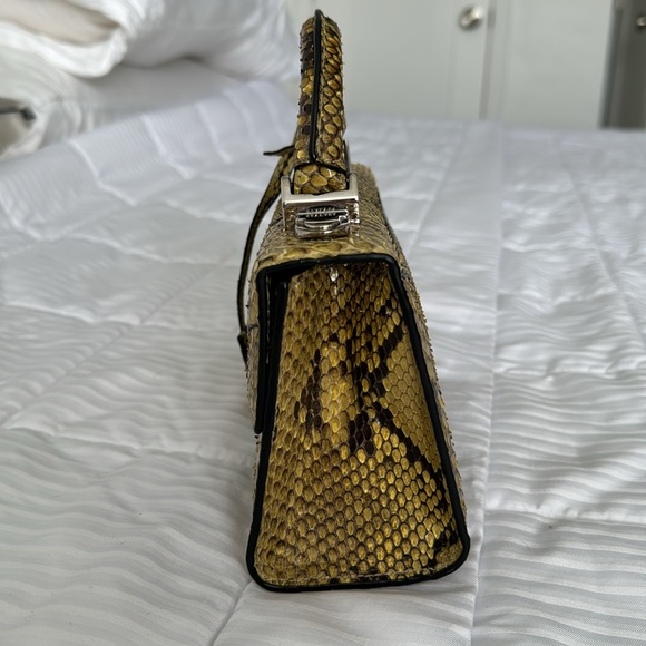 STALVEY snakeskin python top handle handbag - Picture 5 of 8